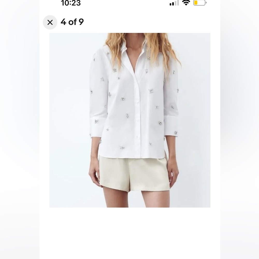 Zara embellished shirt size M